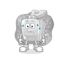 zipper thinking hard vector. cartoon character