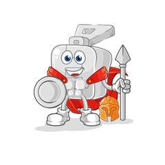 zipper spartan character. cartoon mascot vector