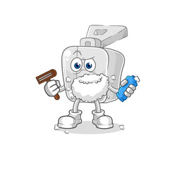 zipper shave facial hair vector. cartoon character