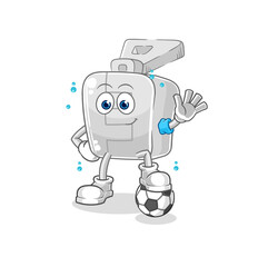 zipper playing soccer illustration. character vector