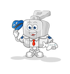 zipper pilot mascot. cartoon vector