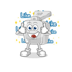 zipper give lots of likes. cartoon vector