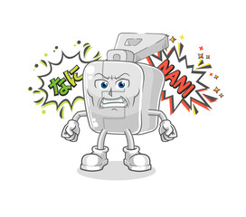 zipper anime angry vector. cartoon character