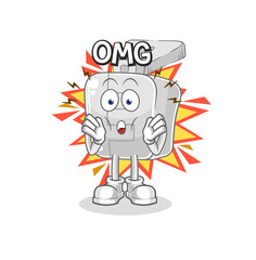 zipper Oh my God vector. cartoon character