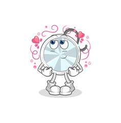 stethoscope shy vector. cartoon character