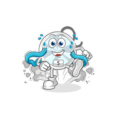 stethoscope runner character. cartoon mascot vector