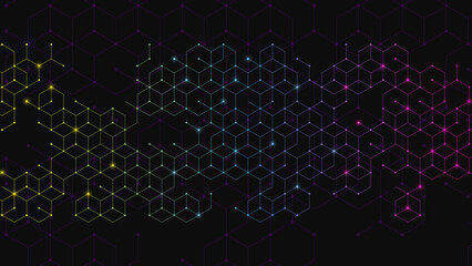 Geometric pattern with cubes. Technology background. Vector illustration