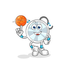 stethoscope playing basket ball mascot. cartoon vector