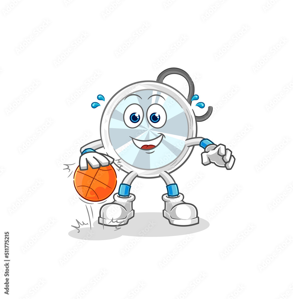 Canvas Prints stethoscope dribble basketball character. cartoon mascot vector