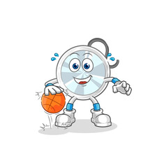 stethoscope dribble basketball character. cartoon mascot vector