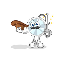 stethoscope fencer character. cartoon mascot vector