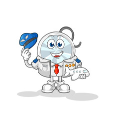 stethoscope pilot mascot. cartoon vector