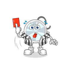 stethoscope referee with red card illustration. character vector