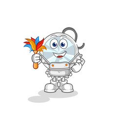 stethoscope maid mascot. cartoon vector