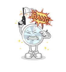 stethoscope warning shot mascot. cartoon vector