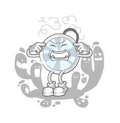 depressed stethoscope character. cartoon vector