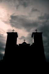 Fototapeta premium silhouette of a tower