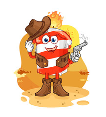 birthday candle cowboy with gun character vector