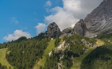 Mountains above Cortina in Dolomites