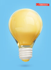 Light bulb 3d vector icon