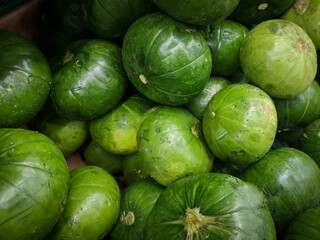 organic zucchini in street market