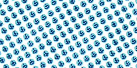 Seamless pattern with blue anchors, sailing theme wallpaper