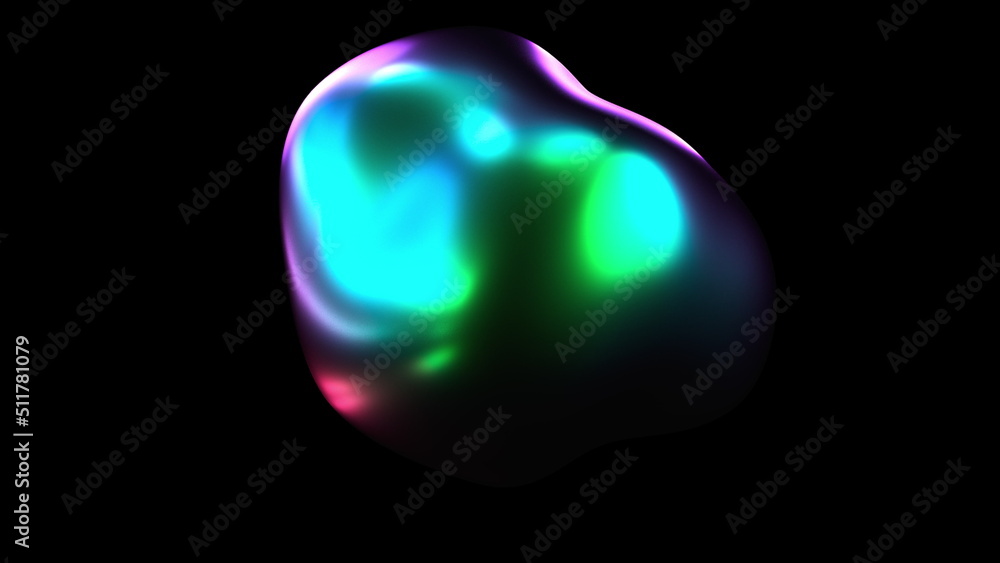 Poster colorful metaballs. computer generated 3d render