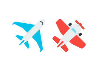 Airplanes vector isolated icon set