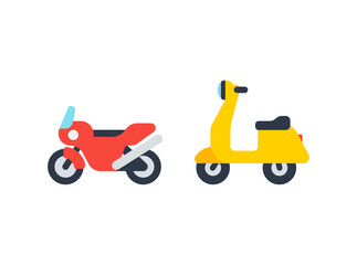 Obraz premium Two wheelers emoji set. Transport icon set