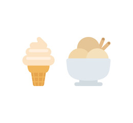 Ice cream vector isolated icon set