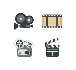 Cinema vector isolated icon set