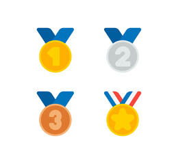 Sports medal vector isolated icon set