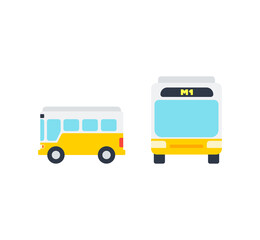 Bus vector isolated icon set