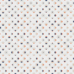Creative seamless vector pattern with polka dots on striped geometric  background. Playful stylish texture for wallpaper, home decor, wrapping paper and fashion fabrics.