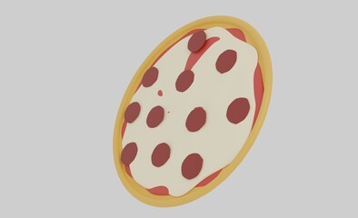 Pizza 3d concept render illustration fast food template