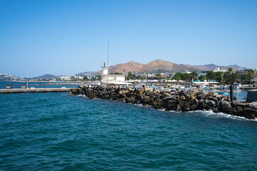 View of entrance to D-Marin (Dmarin) Turgutreis flagship marina is located near Bodrum and features...