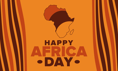 Africa Day. Happy African Freedom Day and Liberation Day. Celebrate annual on the African continent and around the world. African pattern. Poster, card, banner and background. Vector illustration