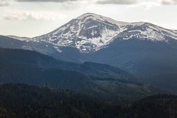 the mount Hoverla is the highest mountain in Ukraine and part of the Carpathian Mountain