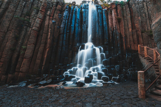 Waterfall on the basaltic prismas