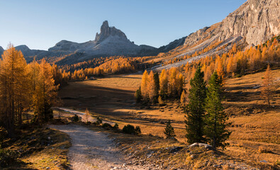 Autumn mountain scenery in the Dolomites