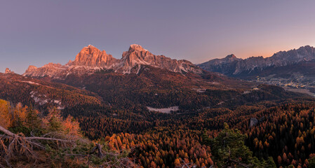Before the sunset in Dolomites mountains
