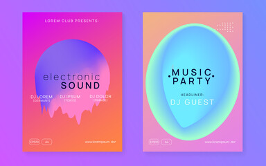 Music Event. Futuristic Pattern For Presentation Design. Dance And Nightlife Template. Modern Effect For Magazine. Wave Trance Banner. Purple And Turquoise Music Event
