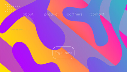 Digital Shape. Wavy Landing Page. Bright Page. Tech Liquid Layout. Gradient Texture. Violet Trendy Poster. Futuristic Design. Colorful Wallpaper. Violet Digital Shape