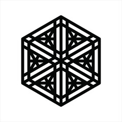 Japanese Style Hexagonal Geometric Pattern