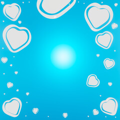 On a blue background, there is a white heart.