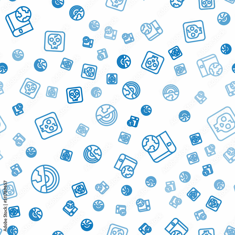 Aufkleber set line earth core structure crust, globe and book and archeology on seamless pattern. vector