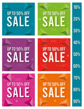 colourful bold sale abstract triangle geometric shapes social post advertisement