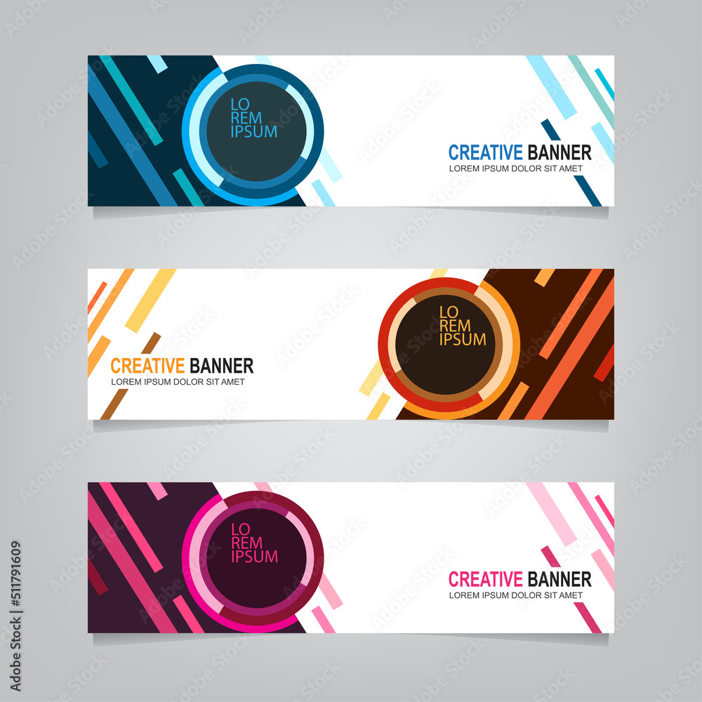 Poster geometric banner design with vector presentation template.