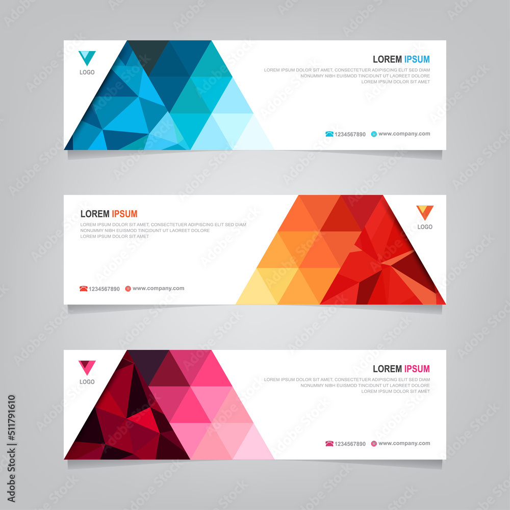 Wall mural geometric banner design with vector presentation template.