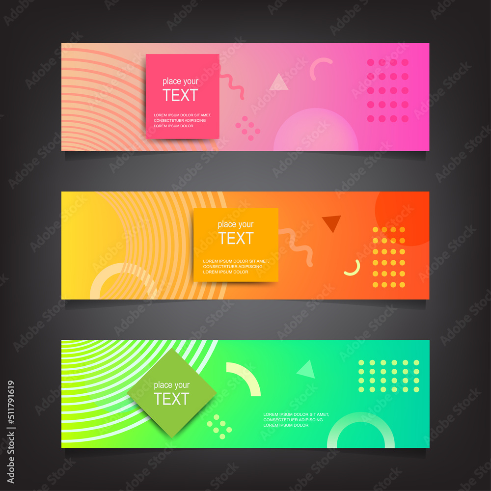 Poster geometric banner design with vector presentation template.